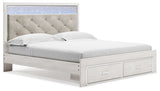 Altyra - White - King Upholstered Storage Bed - 8 Pc. - Dresser, Mirror, King Bed, 2 Nightstands | Ashley | Home Elegance USA