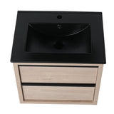 24" Bathroom Vanity, With Black Ceramic Sink And 2 Soft Close Drawers(BVA02524PLO - G - BL9060BK)W1286S00035 - W999S00079 - image - 10