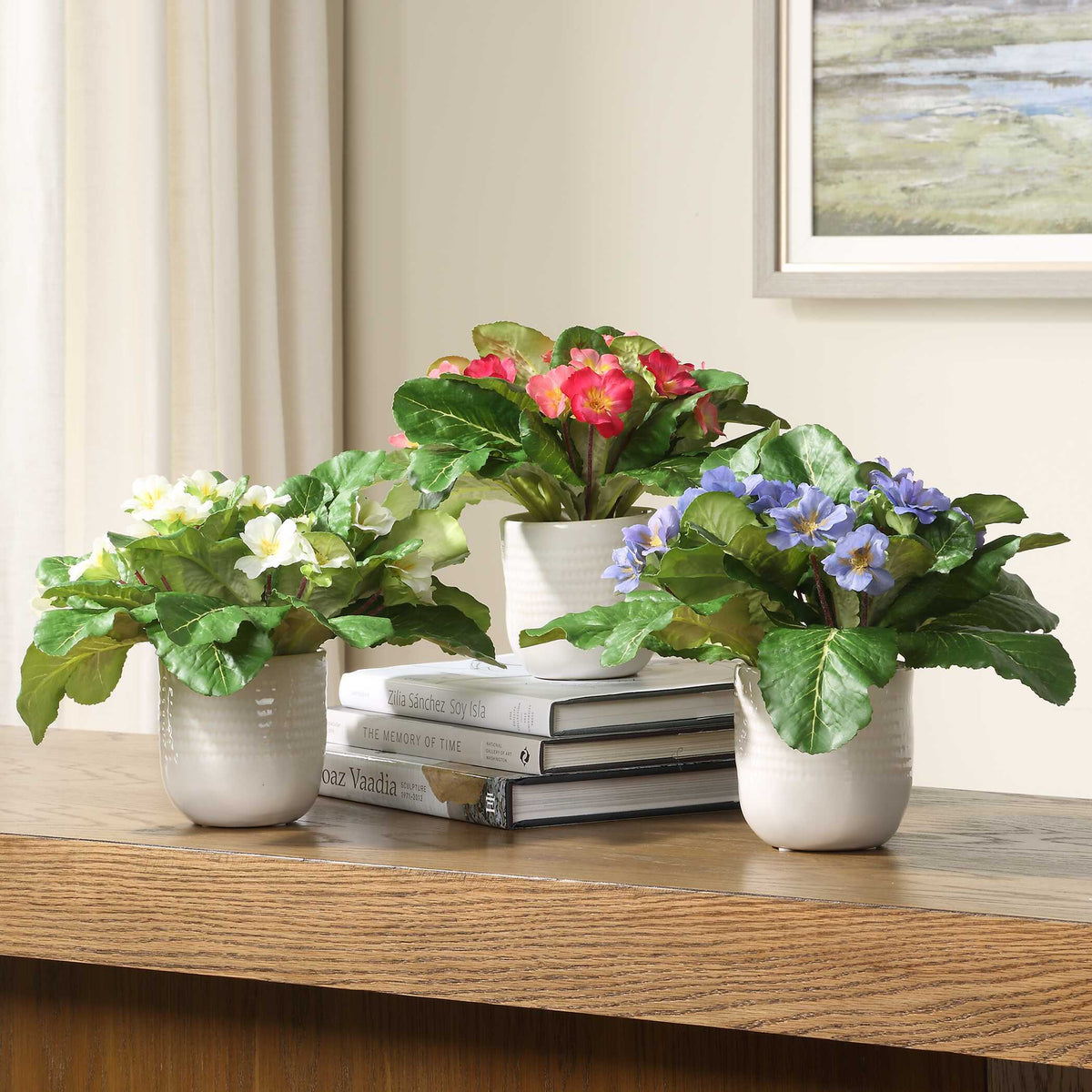 Trilogy Primrose Accents In Vases (Set of 3) - Green / White by Uttermost - View 2