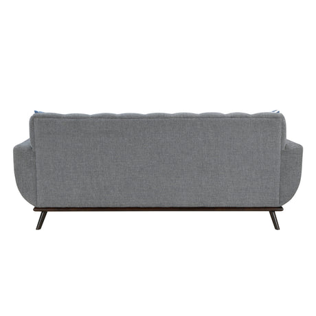 Solid Wood Reversible Sofa Chaise Gray Chenille Upholstered Decorative Pillows Mid-Century Modern Living Room Furniture 1pc - sold by Home Elegance USA
