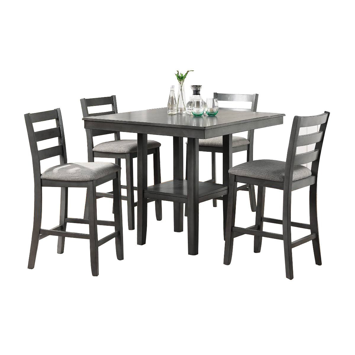 5 Piece Counter Height Dining Set in Grey | Home Elegance USA