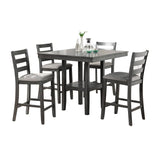 5 Piece Counter Height Dining Set in Grey | Home Elegance USA