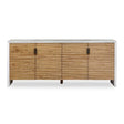 Brinson Carved Wood 4 Door Cabinet White / Woodtone - Light Brown / White by Uttermost - View 1