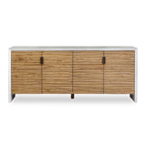 Brinson Carved Wood 4 Door Cabinet White / Woodtone - Light Brown / White by Uttermost - View 1