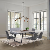 Palindra 6 Piece Gray Rectangular Dining Set