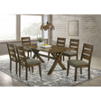 Gawain Grey and Knotty Nutmeg 7-piece Dining Set - sold by Home Elegance USA