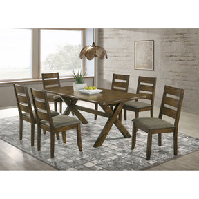 Gawain Grey and Knotty Nutmeg 7-piece Dining Set - sold by Home Elegance USA