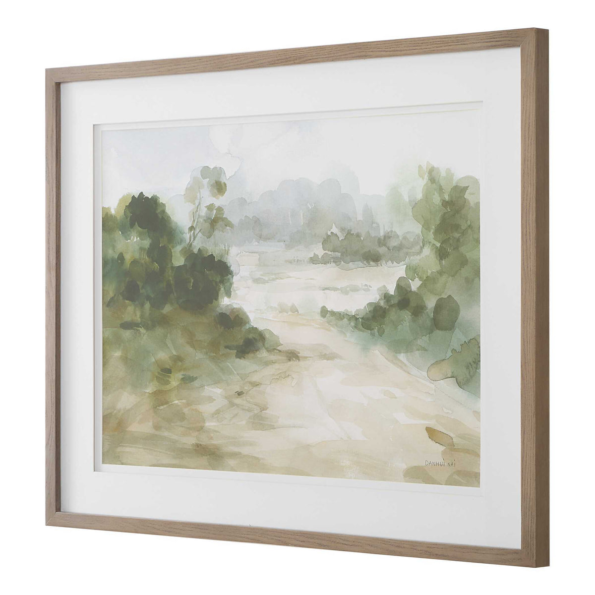 Verdant Watercolor Landscape Print - Light Brown by Uttermost - View 4
