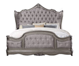 Ariadne Velvet & Antique Platinum Finish E. King Bed