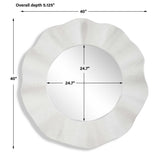 Wave Length Round Mirror White - Silver by Uttermost - View 3