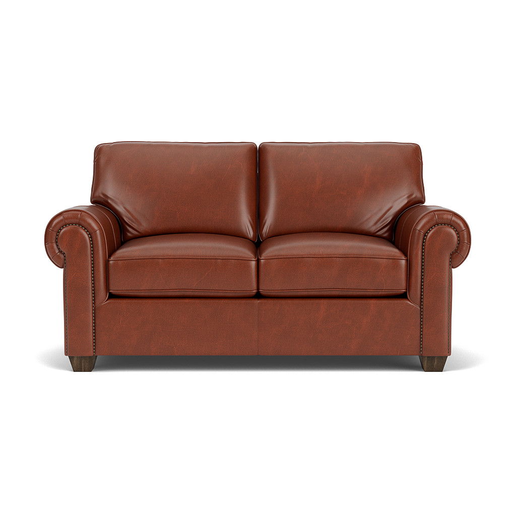 Carson Leather Loveseat, Nailhead Trim | Flexsteel