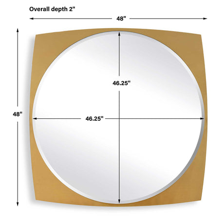 Neilia Round Mirror Brass - Gold by Uttermost - View 7