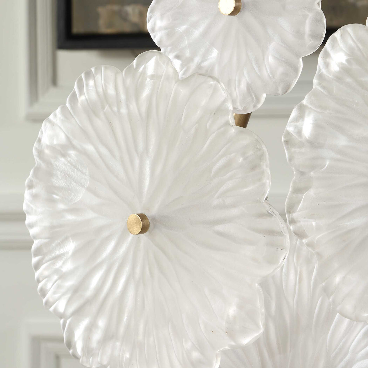 Glass Garden Table Sculpture Gold / White - White / Gold by Uttermost - View 7