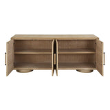 Evanston 4 Door Natural Oak Cabinet Woodtone - Light Brown by Uttermost - View 7