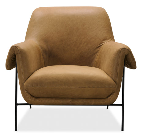Ambroise Metal Frame Club Chair - Light Brown by Hooker Furniture - View 6