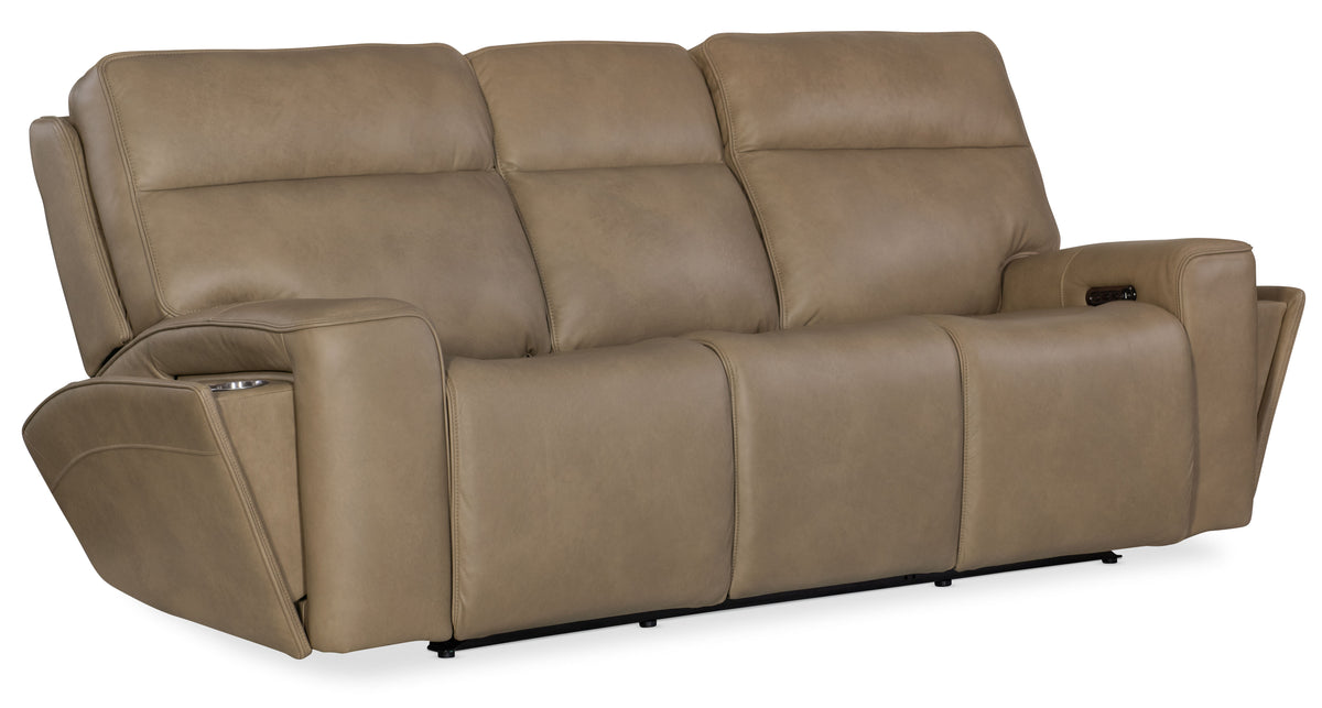 Riverton Power Sofa With Power Headrest/Lumbar - Light Brown by Hooker Furniture - View 6