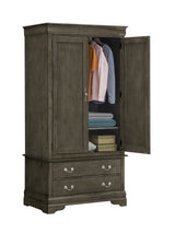 Louis Phillipe G3105-A Armoire , Gray - sold by Home Elegance USA