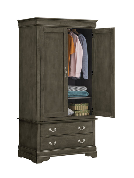 Louis Phillipe G3105-A Armoire , Gray - sold by Home Elegance USA