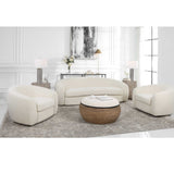 Capra Art Deco White Swivel Chair by Uttermost - View 5