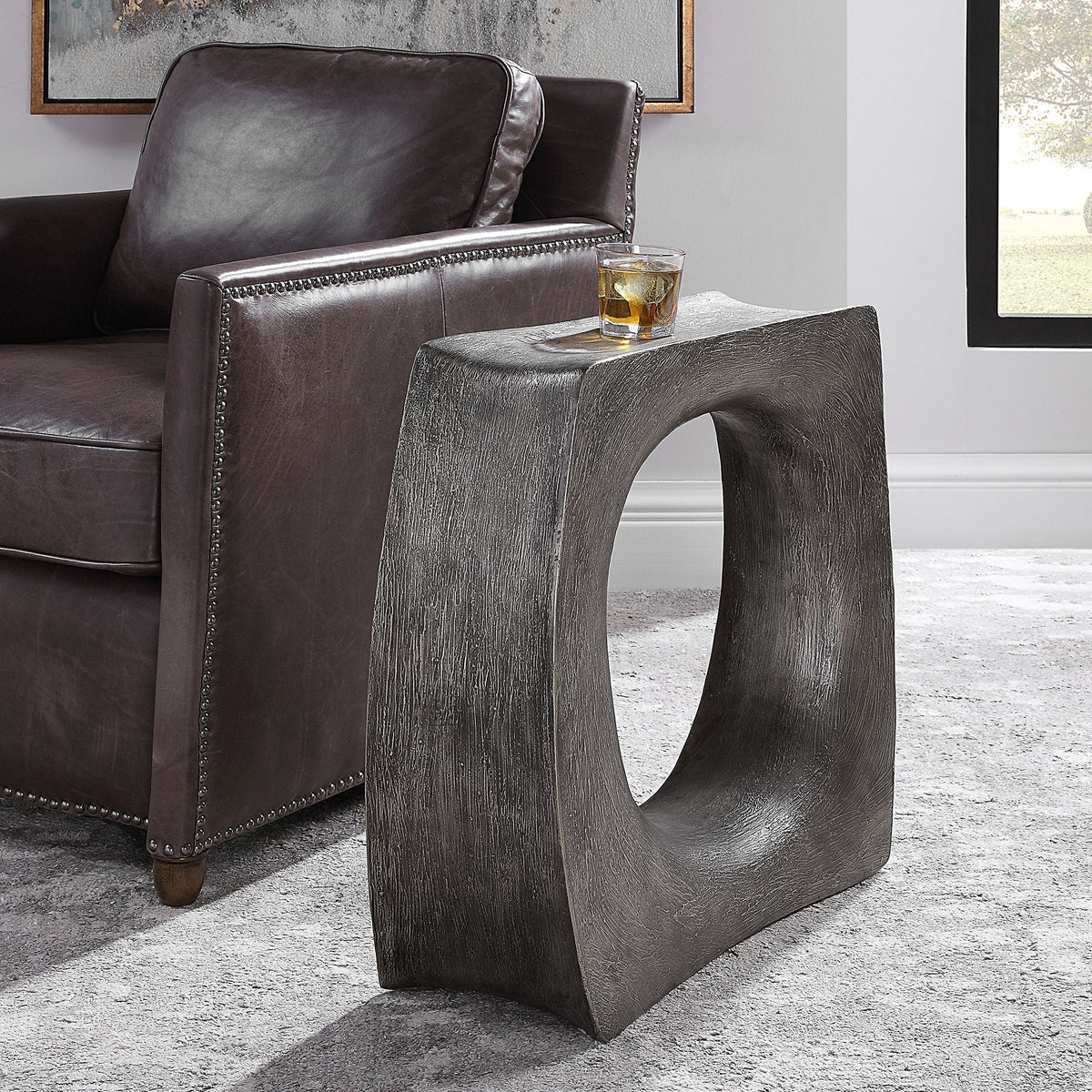 Valira Modern Accent Table - Dark Gray by Uttermost - View 2