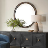 Auger Amber Glass Round Mirror - Bronze by Uttermost - View 3