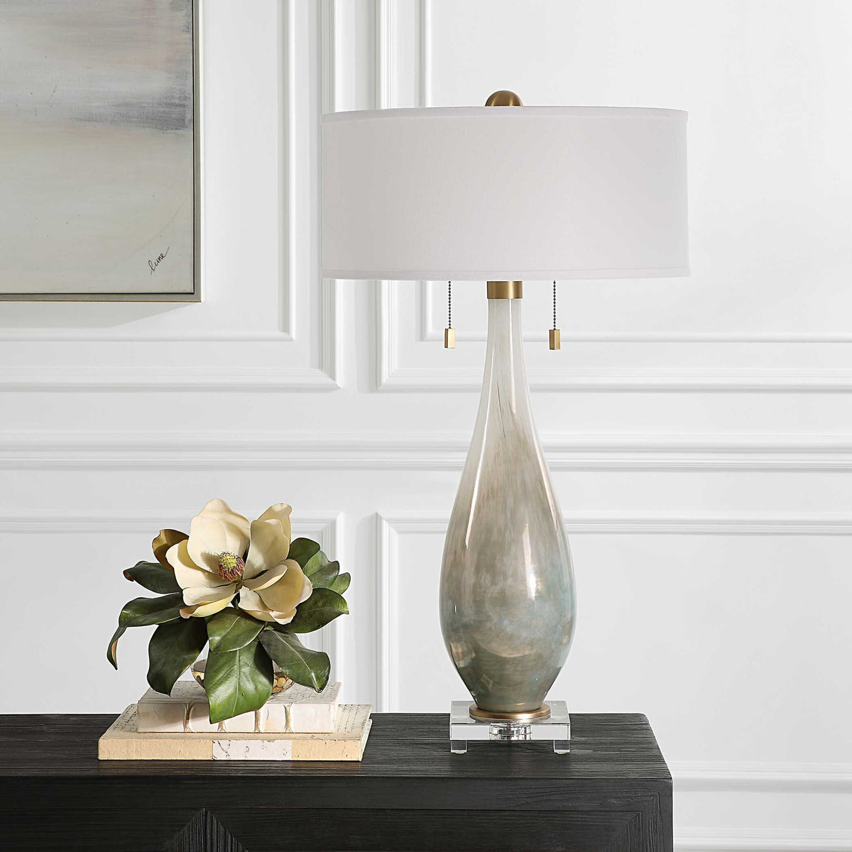 Cardoni Glass Table Lamp - Bronze / Beige by Uttermost - View 3