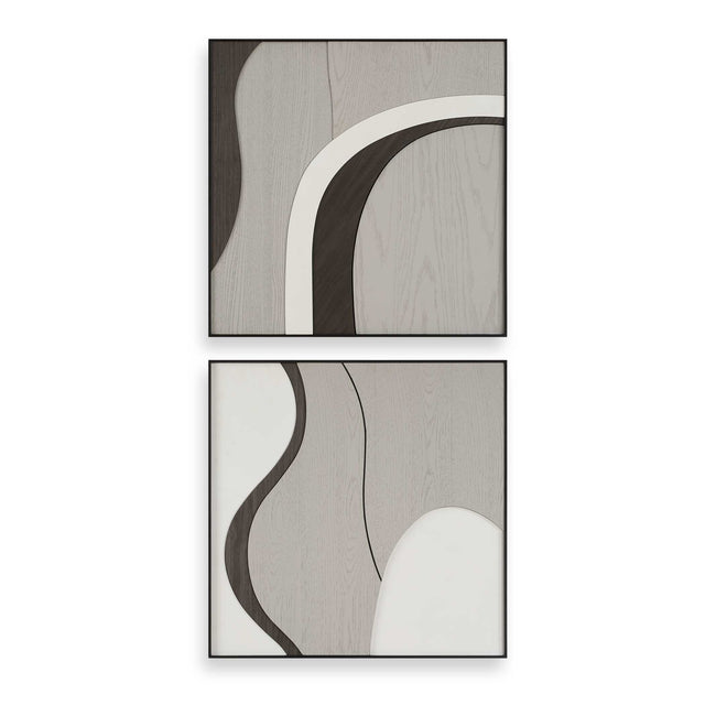 Joel Modern Wood Wall Art (Set of 2) - Gray by Uttermost - View 1