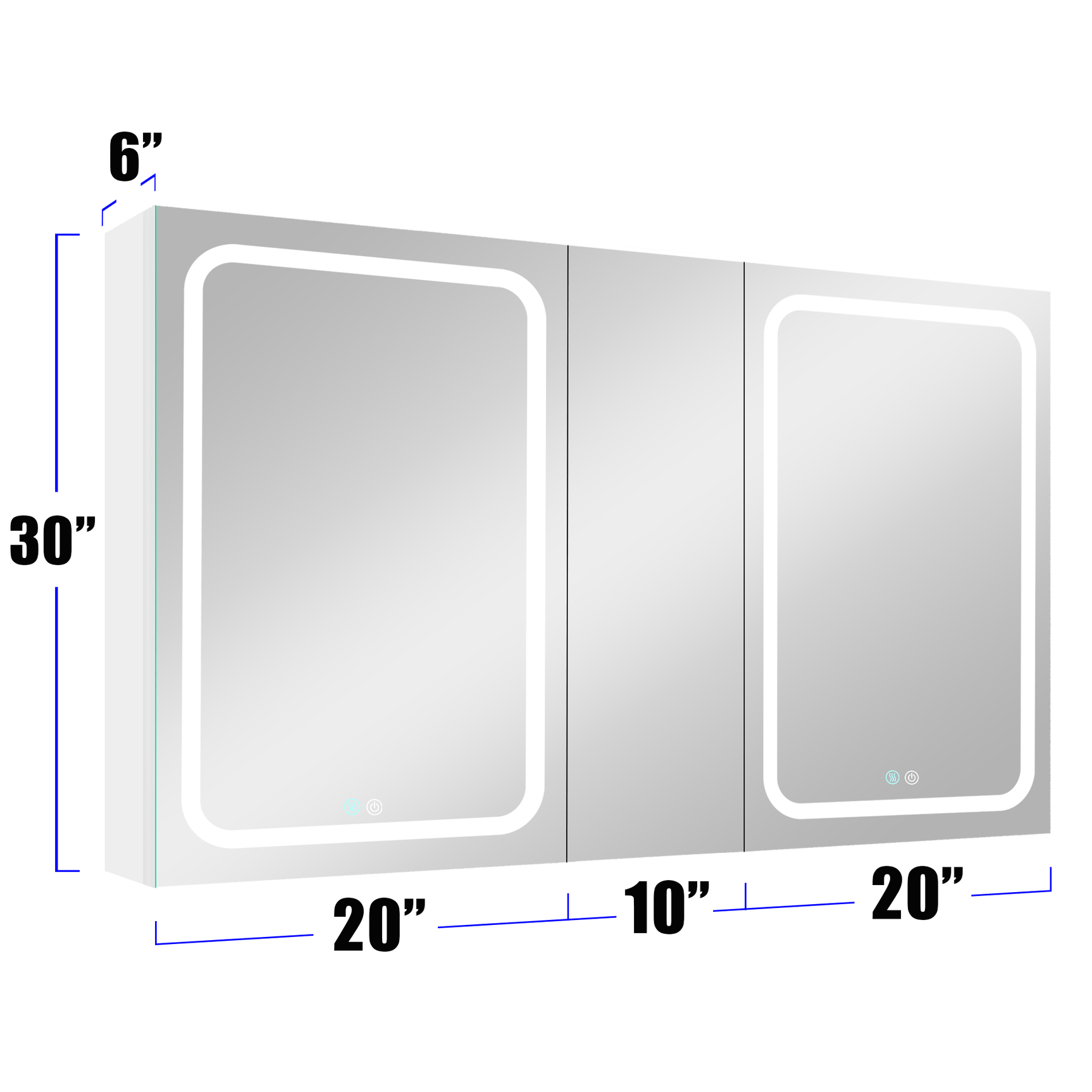 50x30 Inch LED Bathroom Medicine Cabinet Surface Mount Double Door Lighted Medicine Cabinet, Medicine Cabinets for Bathroom with Mirror Defogging, Dimmer White - W995S00068 - image - 18