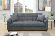 Modern Living Room Adjustable Sofa W USB Gray Microfiber Couch Plush Storage Couch 1pc Futon Sofa Pillows