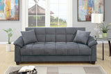 Modern Living Room Adjustable Sofa W USB Gray Microfiber Couch Plush Storage Couch 1pc Futon Sofa Pillows