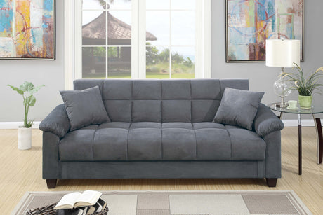 Modern Living Room Adjustable Sofa W USB Gray Microfiber Couch Plush Storage Couch 1pc Futon Sofa Pillows