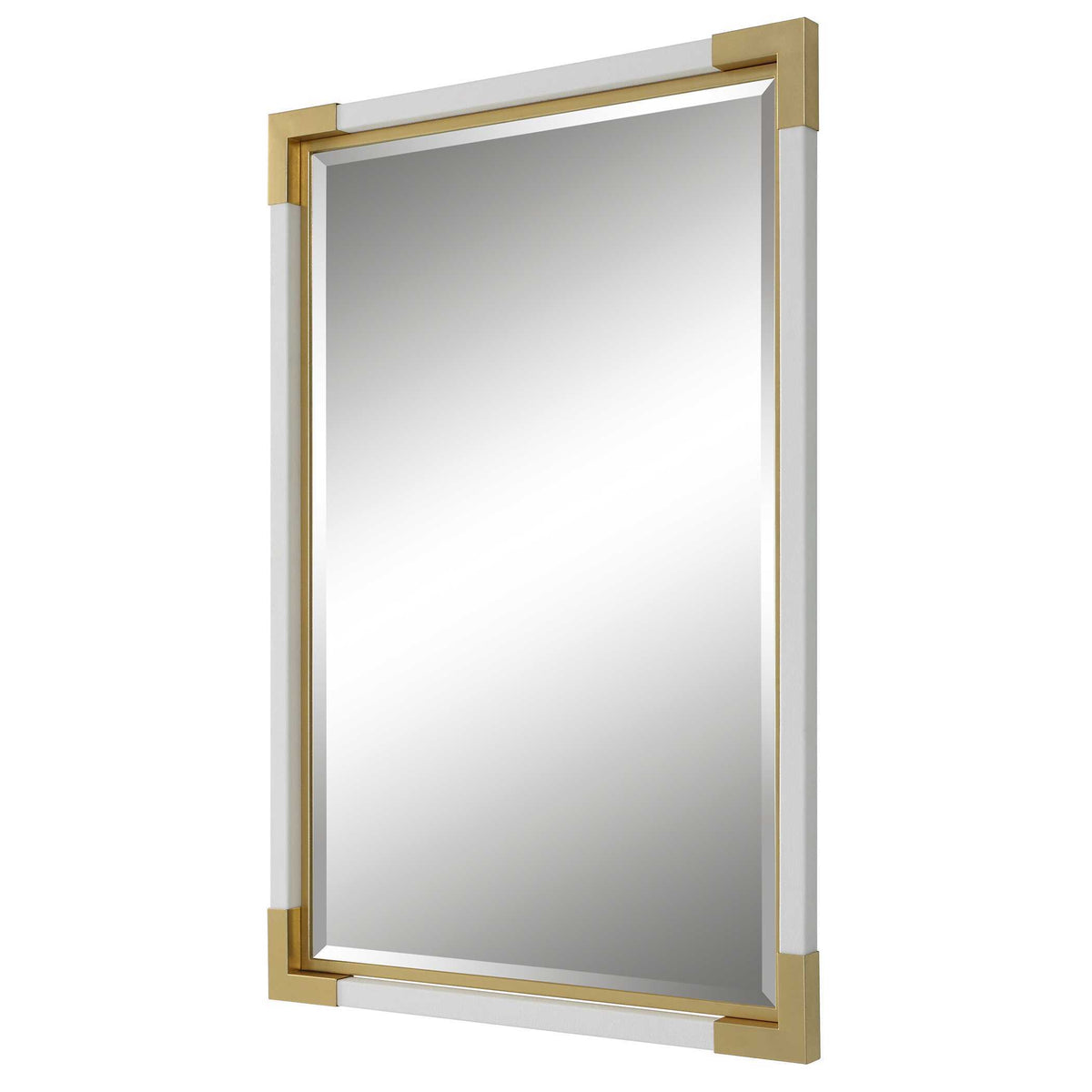 Malik White & Gold Mirror - White / Black by Uttermost - View 4