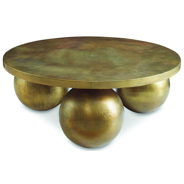 Triplet Antique Brass Coffee Table - Gold by Uttermost - View 1