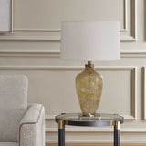 Rainer Blown Glass Table Lamp - Light Brown / White by Uttermost - View 3