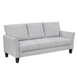 Modern Contemporary Upholstered Sofa Gray Plush Seat Comfort Durable Solid Wood Living Room Furniture 3-Seater Couch 1pc