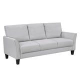 Modern Contemporary Upholstered Sofa Gray Plush Seat Comfort Durable Solid Wood Living Room Furniture 3-Seater Couch 1pc