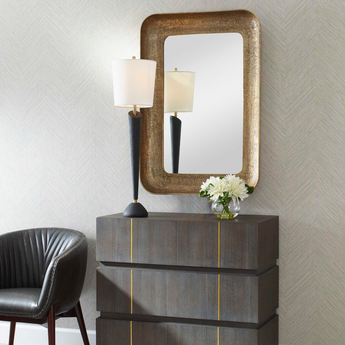 Alvaro Antique Brass Mirror - Bronze by Uttermost - View 3