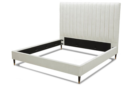 Hemlock - Contemporary White Fabric EK Bed - View Image 1
