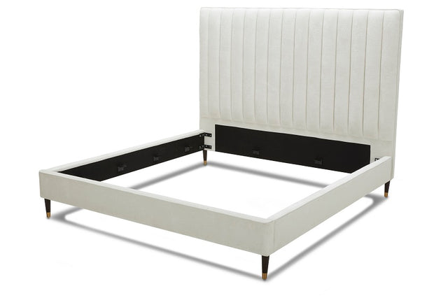 Hemlock - Contemporary White Fabric EK Bed - View Image 1