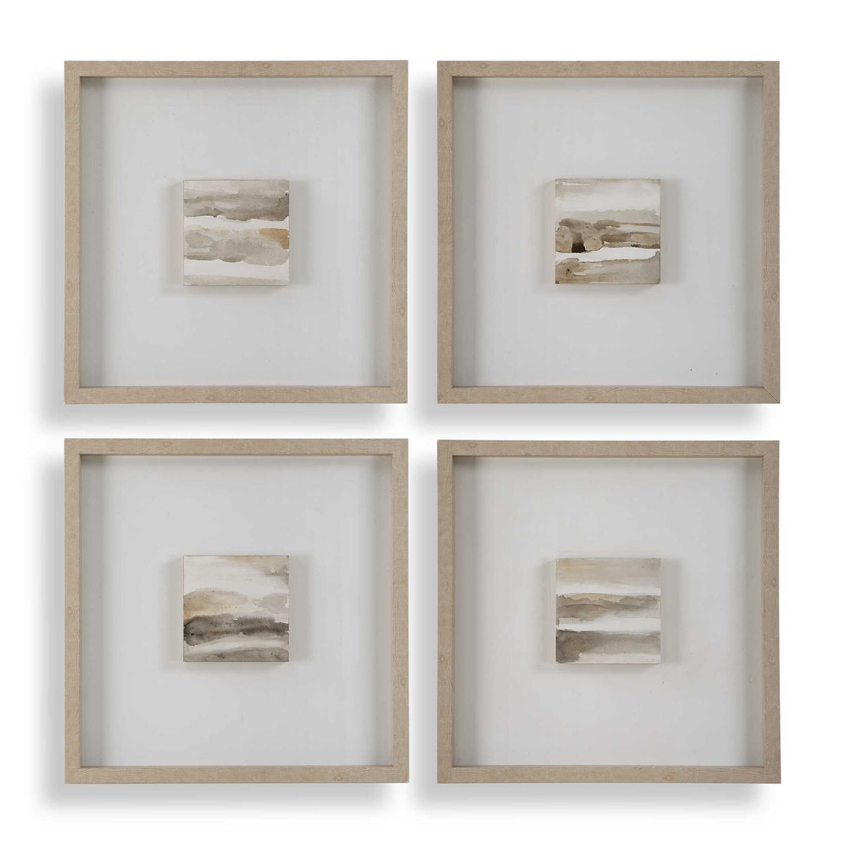Studying Sepia Hand Painted Canvases (Set of 4) - Light Brown by Uttermost - View 1