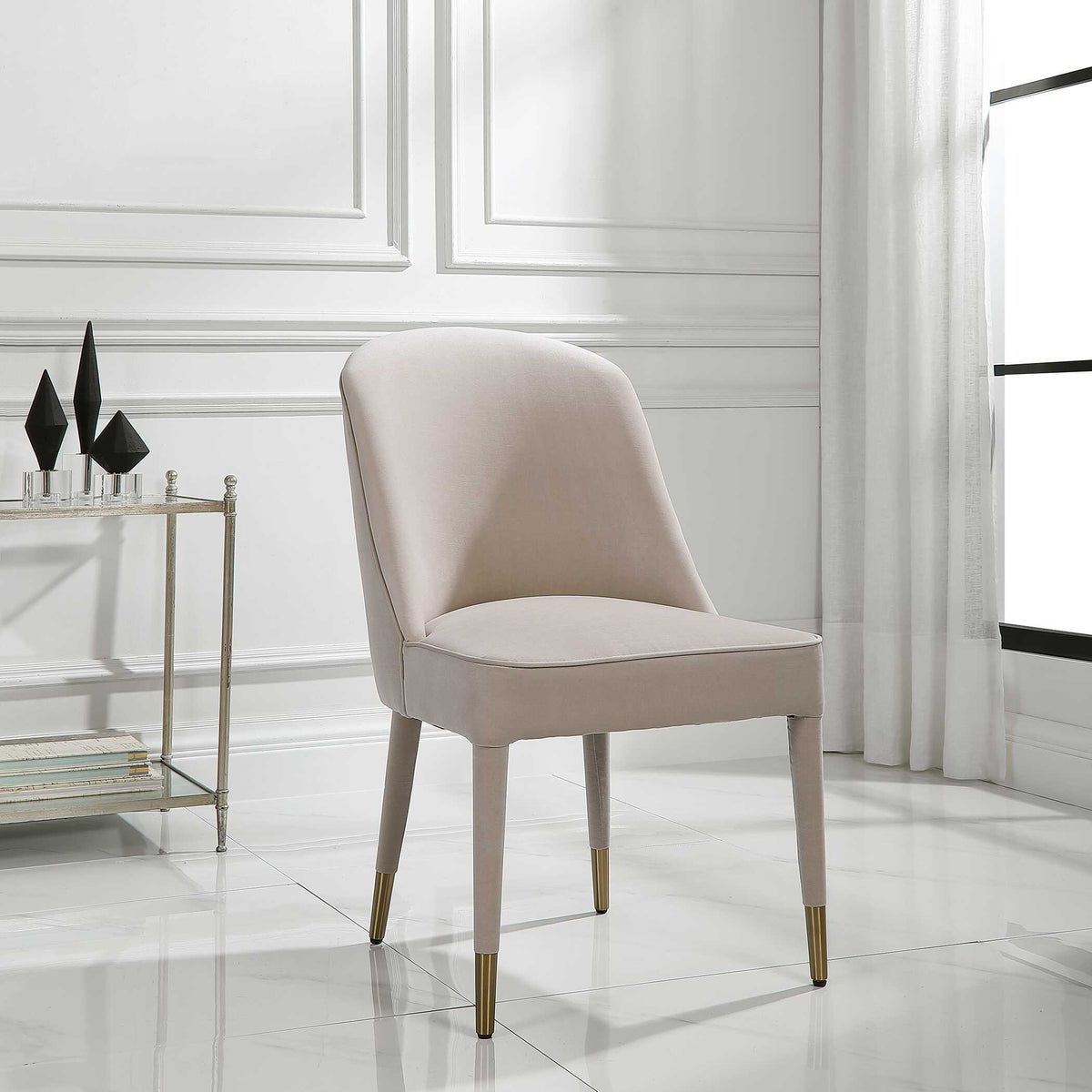 Brie Armless Chair (Set of 2) Champagne - Beige by Uttermost - View 4