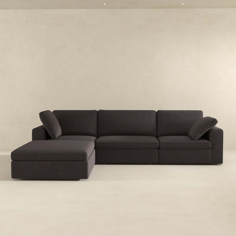 Cecilia Modular Corner Sectional Modern Fabric Sofa Dark Gray Sturdy Design - sold by Home Elegance USA