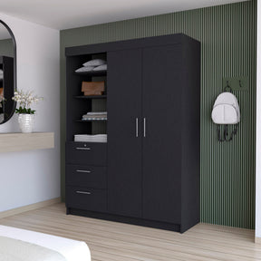 Tempe 3 Drawers Armoire, 3-Tier Shelf, 2-Door - sold by Home Elegance USA