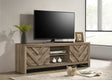 1pc Rustic Chevron-patterned Contemporary Traditional Interiors Entertainment Console TV Stand Living Room Furniture Light Brown Warm Wood Finish - sold by Home Elegance USA