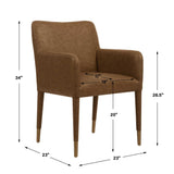 Conifer Dining Armchair Camel - Dark Brown by Uttermost - View 9