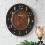 Alexandre 23" Clock - Black / Light Brown by Uttermost - View 2