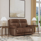 Alexander Power Reclining Loveseat With Power Headrest & Lumbar - Khaki Brown | Flexsteel