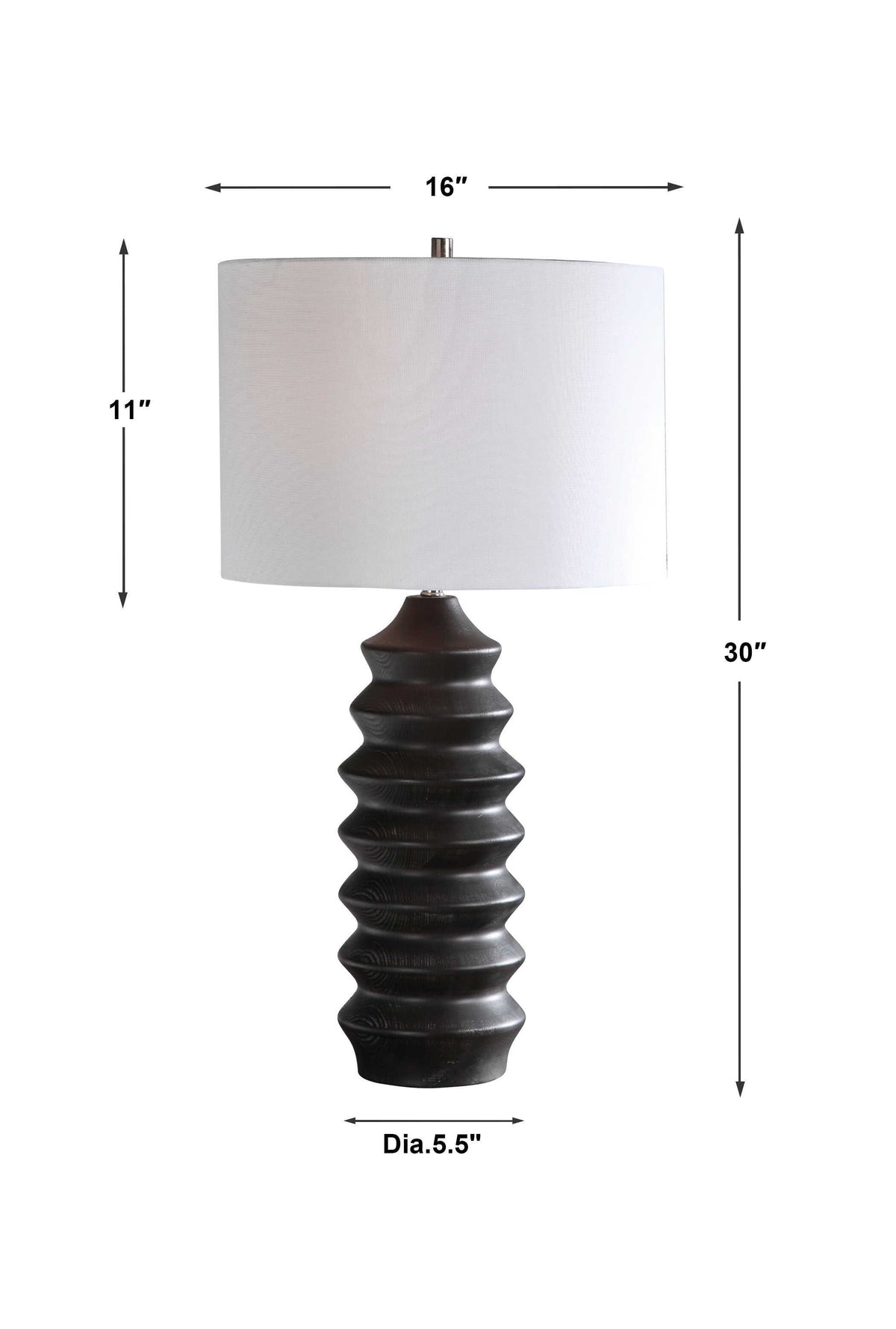 Mendocino Modern Table Lamp - Black / White by Uttermost - View 9