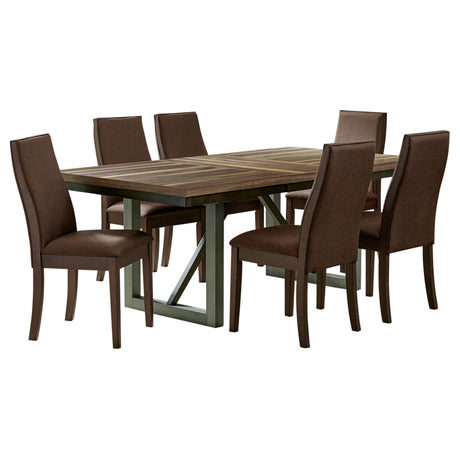 Holloway Natural Walnut and Chocolate 7-piece Dining Set - sold by Home Elegance USA