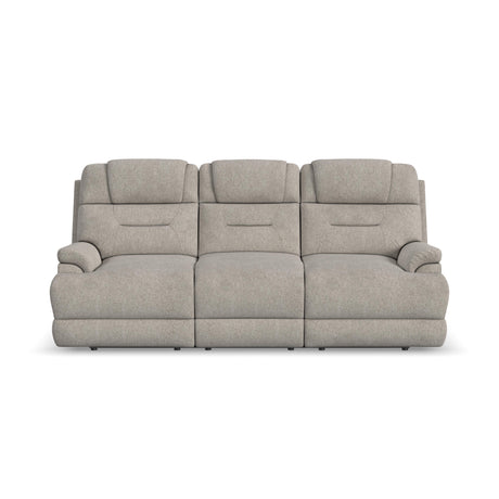 Zecliner Zofa Power Sleep Sofa With Power Headrests & Lumbar - Shell | Flexsteel